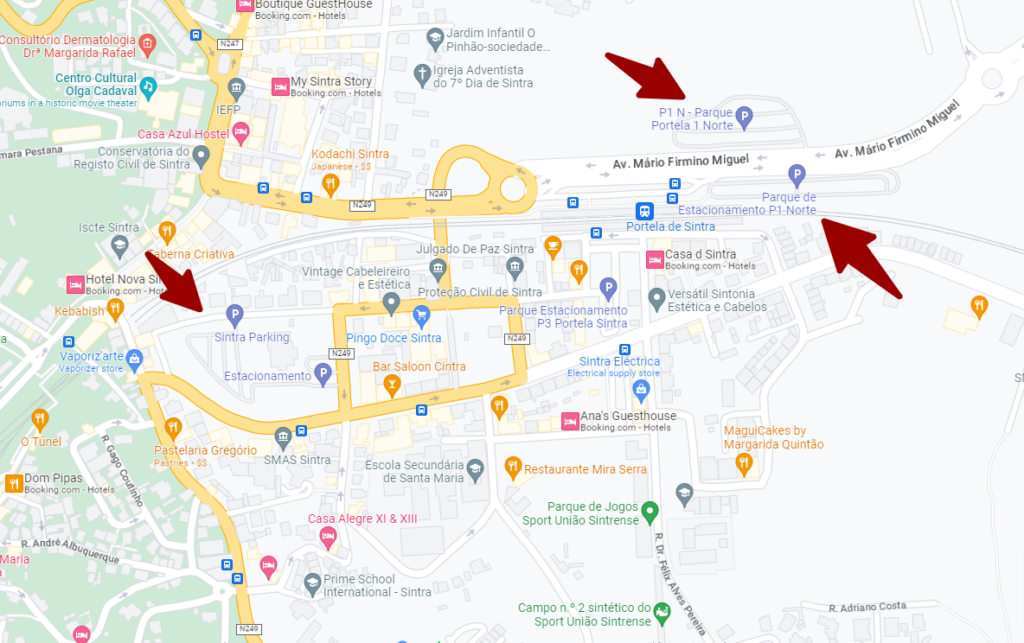 Visiting Sintra - best laces to park in Sintra